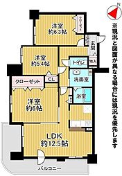 セザール月寒西 3LDKの間取図画像