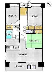 サンパティ高城 3LDKの間取図画像