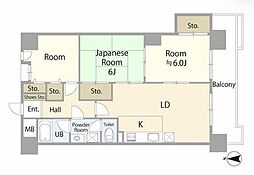 グレイス城崎 3LDKの間取図画像