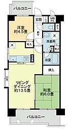 ライオンズマンション徳島富田橋 2LDKの間取図画像