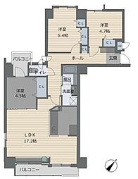 北9条シティハウス 3LDKの間取図画像