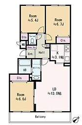 ロピア西町 3LDKの間取図画像