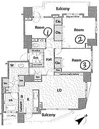 グランリビオ宮の森 3LDKの間取図画像
