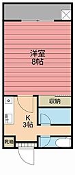 マンション美原 1Kの間取図画像