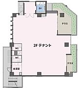～2Ｆ間取り図～？貸室面積：134.96 ？（40.82 坪）？テラス：17.37 ？（5.25 坪）