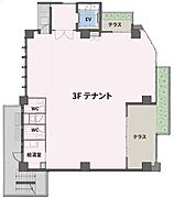 ～3Ｆ間取り図～？貸室面積：133.11 ？（40.26 坪）？テラス：15.98 ？（4.83 坪）
