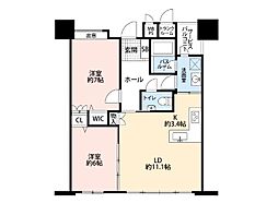 ベアーズコート宮里サンライズ 2LDKの間取図画像
