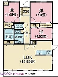 ミルコマンション宇茂佐の森テラス 3LDKの間取図画像