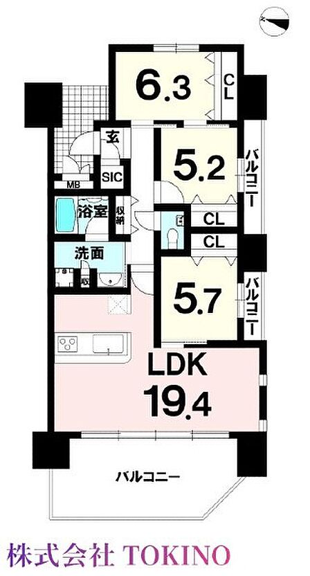 3LDK 間取り