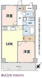 ライオンズマンション市場前 2LDKの間取図画像