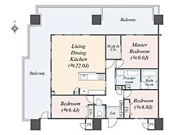 ミルコマンション曙シーフロントビュー 3LDKの間取図画像