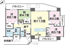 アーバンパレット那覇長田 4LDKの間取図画像