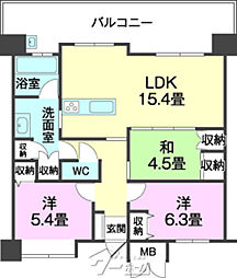 グランドニューガイア宜野湾 3LDKの間取図画像