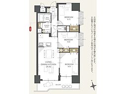 ライオンズマンション本町通第2 3LDKの間取図画像