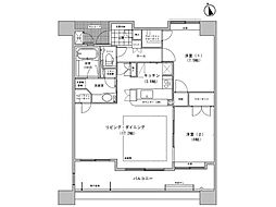 クランズスクエア中央通 2LDKの間取図画像