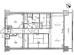 トーカンマンション毘沙門橋 3LDKの間取図画像