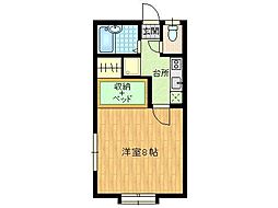 ハウスエコー桜田 1Kの間取図画像