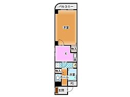 シティガーデン南通2号棟 1Kの間取図画像