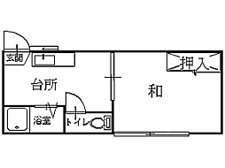 ラプラス南中町 1DKの間取図画像