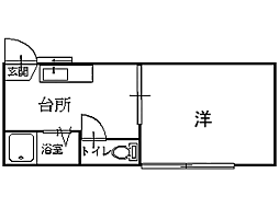 ラプラス南中町 1DKの間取図画像