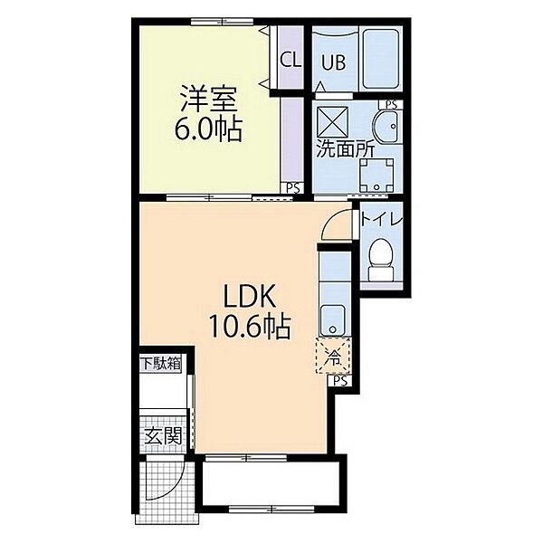 Comfort　（コンフォート） 102｜茨城県水戸市堀町(賃貸アパート1LDK・1階・40.94㎡)の写真 その2