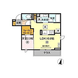 プラデーラ 1LDKの間取図画像