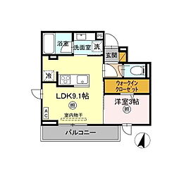 プラデーラ 1LDKの間取図画像