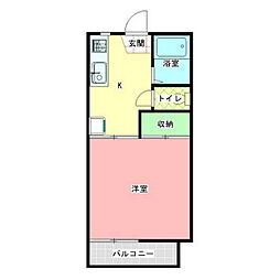 みどりハイツ 1Kの間取図画像