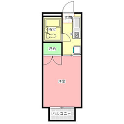 シャトレつかさＢ棟 1階1Kの間取り