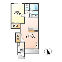 eden 1階1LDKの間取り