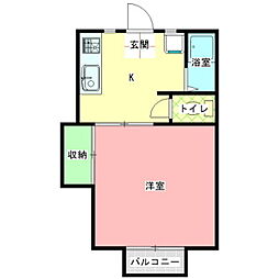 スズキハイツA 1Kの間取図画像