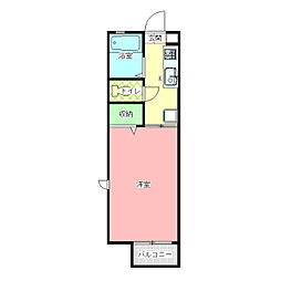 サン・ハイツ 1Kの間取図画像