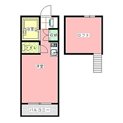 渡里ホームズ ワンルームの間取図画像
