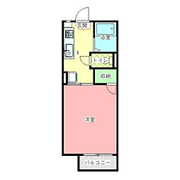 ヴェルドミール 1Kの間取図画像