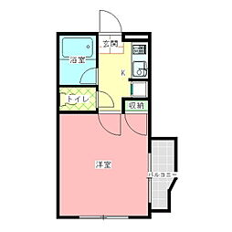 コーポナカムラ 1Kの間取図画像
