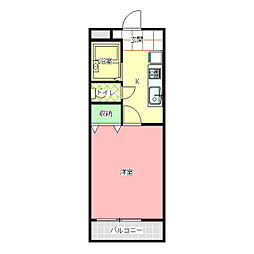 Affetto 1Kの間取図画像