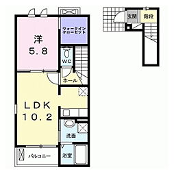 スクエアイースト 1LDKの間取図画像