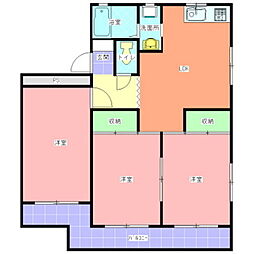 新原マンション 3LDKの間取図画像