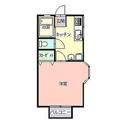 栄興ハイツA 1Kの間取図画像