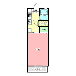 スカイハイツ 1Kの間取図画像