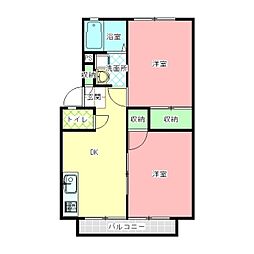 サンライフハイツA 2DKの間取図画像