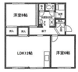 露木ハイツ 2LDKの間取図画像
