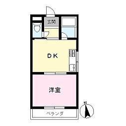 ハイムベガ 1DKの間取図画像