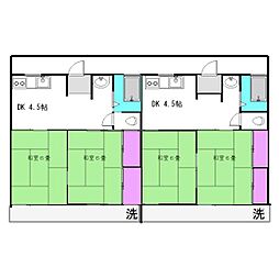 コーポラスサウザン 2DKの間取図画像