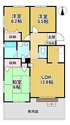 JR東海道本線 浜松駅 バス12分 蜆塚坂上下車 徒歩5分の賃貸マンション 3階3LDKの間取り