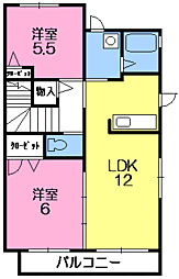 Enchante・S 2LDKの間取図画像