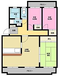 クノール社宅 3LDKの間取図画像