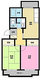 クノール社宅 2DKの間取図画像