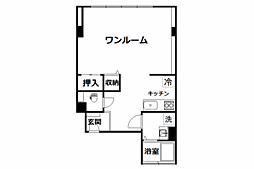 渡辺ビル ワンルームの間取図画像
