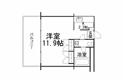 ビラ自然郷マンションA ワンルームの間取図画像